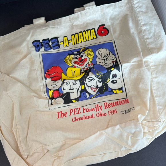 Rare Vintage PEZ-A-MANIA 6 & 7 Cleveland, OH Canvas Tote Bags 1996 1997 Pezheads - Picture 2 of 3